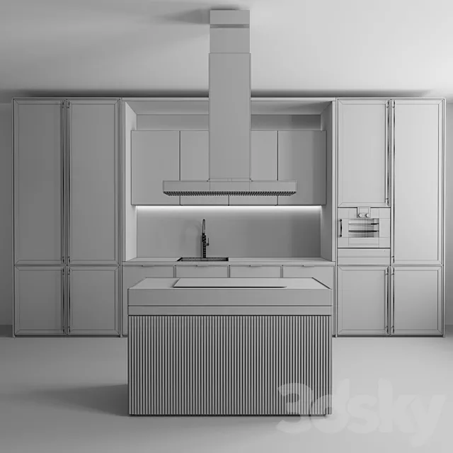 Modern_Kitchen_No_327_2R3H دانلود مدل سه بعدی کابینت1